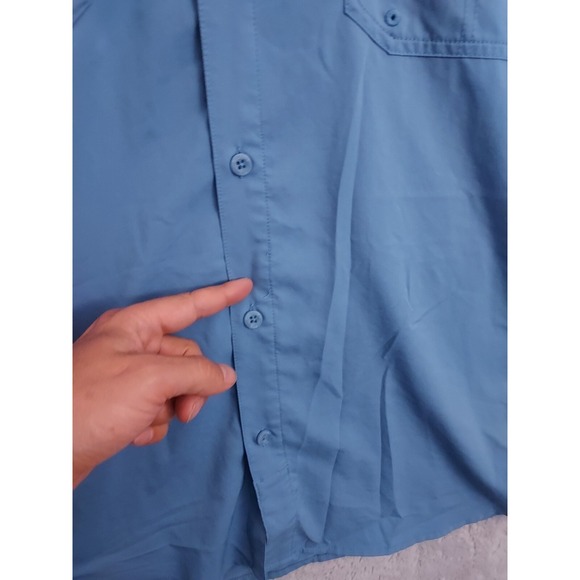 Columbia PFG Shirt Mens 2XL XXL Omni Shade Blood N Guts Fishing Boating Blue - Picture 5 of 12